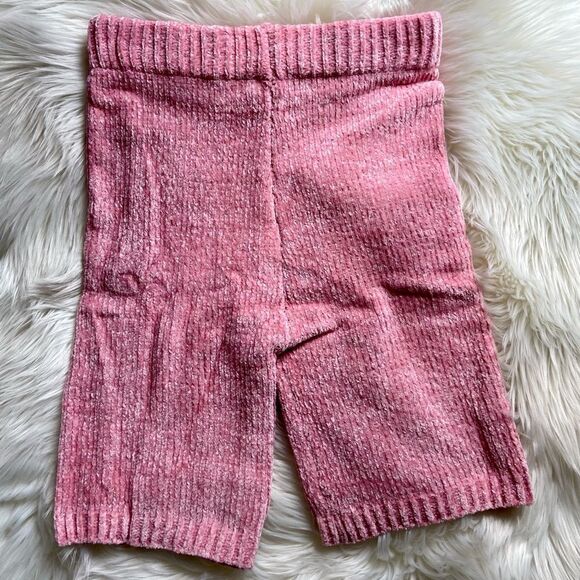 Pink Fuzzy Sweater Knit Malibu Bike Shorts - Picture 5 of 14